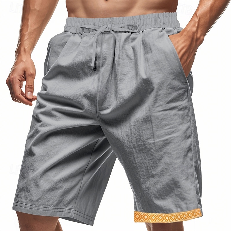 Per uomo Shorts Shorts di Lino Pantaloncini Estivi Shorts da Spiaggia Patchwork Coulisse Elastico in vita Semplice Comodità Traspirante Lunghezza al ginocchio All'aperto Quotidiano Ferie Moda Hawaiano del 2025 a $17.99 –P11
