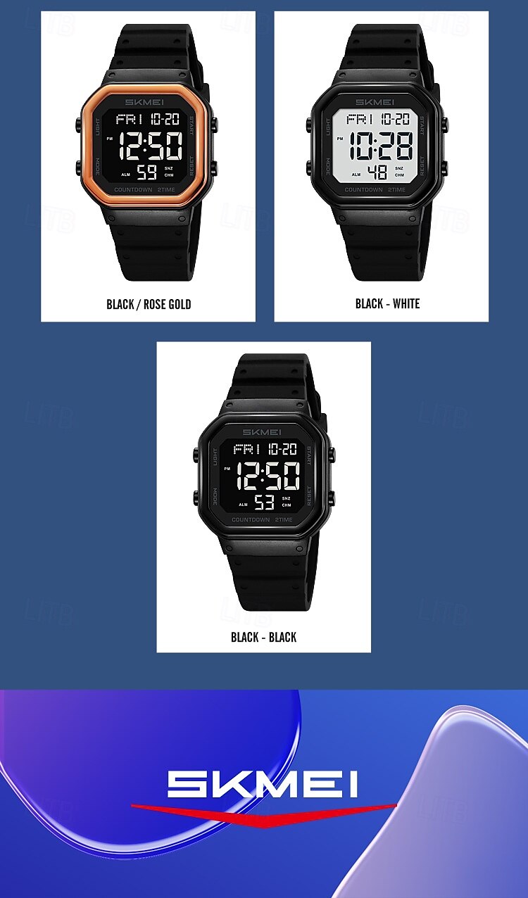 SKMEI Ins Wind Square Multi functional Waterproof Electronic Watch for Male and Female Students 2025 - $28.99 –P20