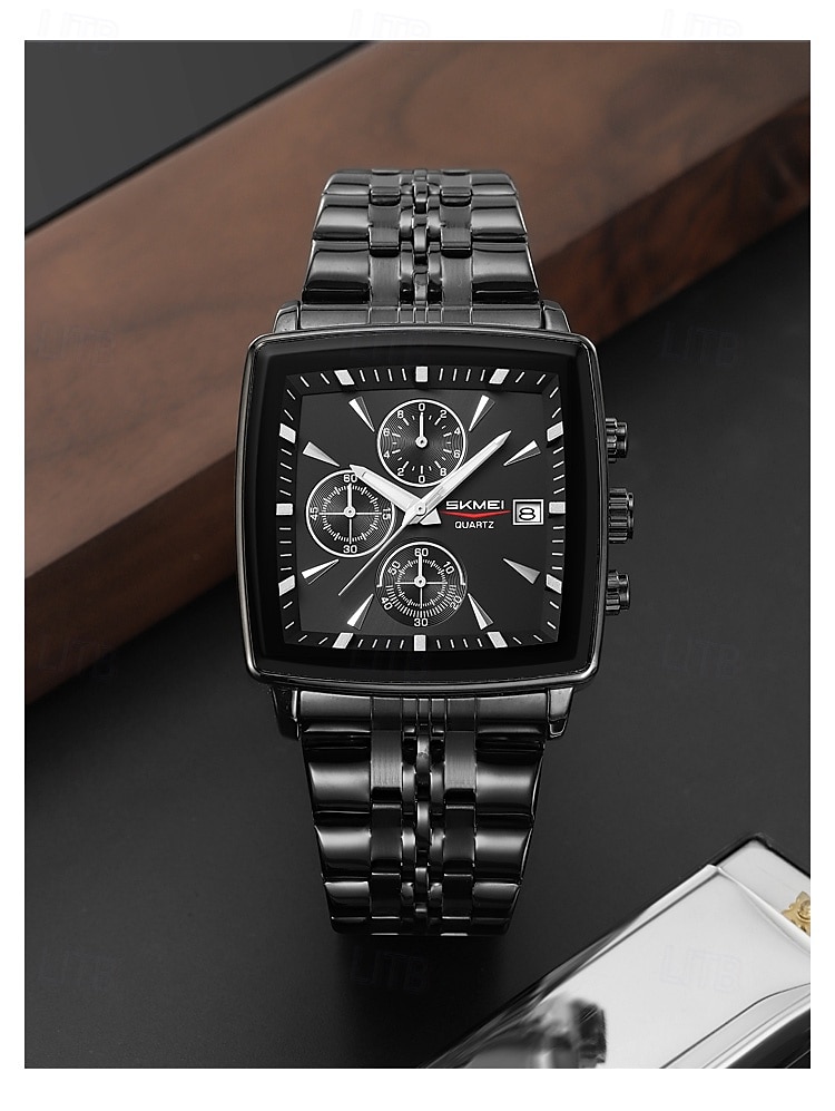 SKMEI Multi Functional Timing Business Men's Watch Waterproof Luminous Calendar Steel Strip Men's Watch 2025 - $39.99 –P13