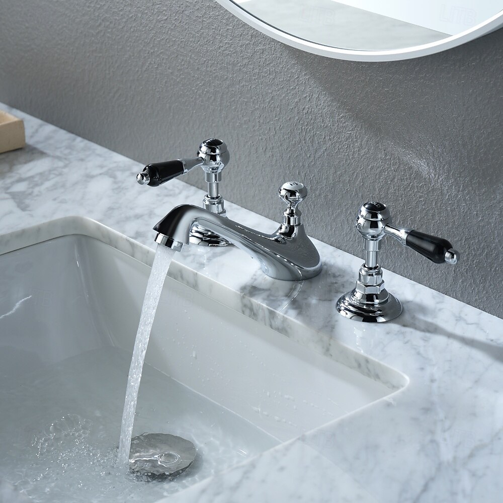 Robinet lavabo - Séparé Plaqué Diffusion large Deux poignées trois trousBath Taps de 2025 ? $210.59 –P1