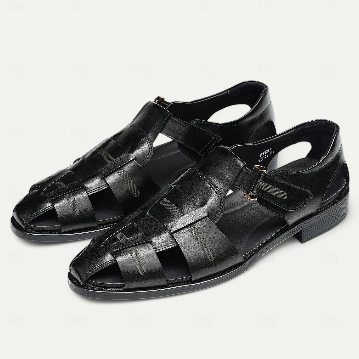 sandálias de pescador de couro marrom masculinas de luxo - calçado elegante com tiras trançadas de 2026 por $99.99 –P2