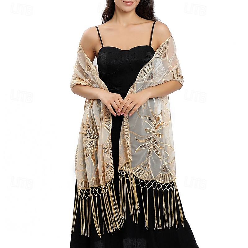 Scialle Donna Elegante Senza Maniche Poliestere Stole da matrimonio Con Nappa Per Feste Primavera & Estate del 2025 a $14.99 –P12