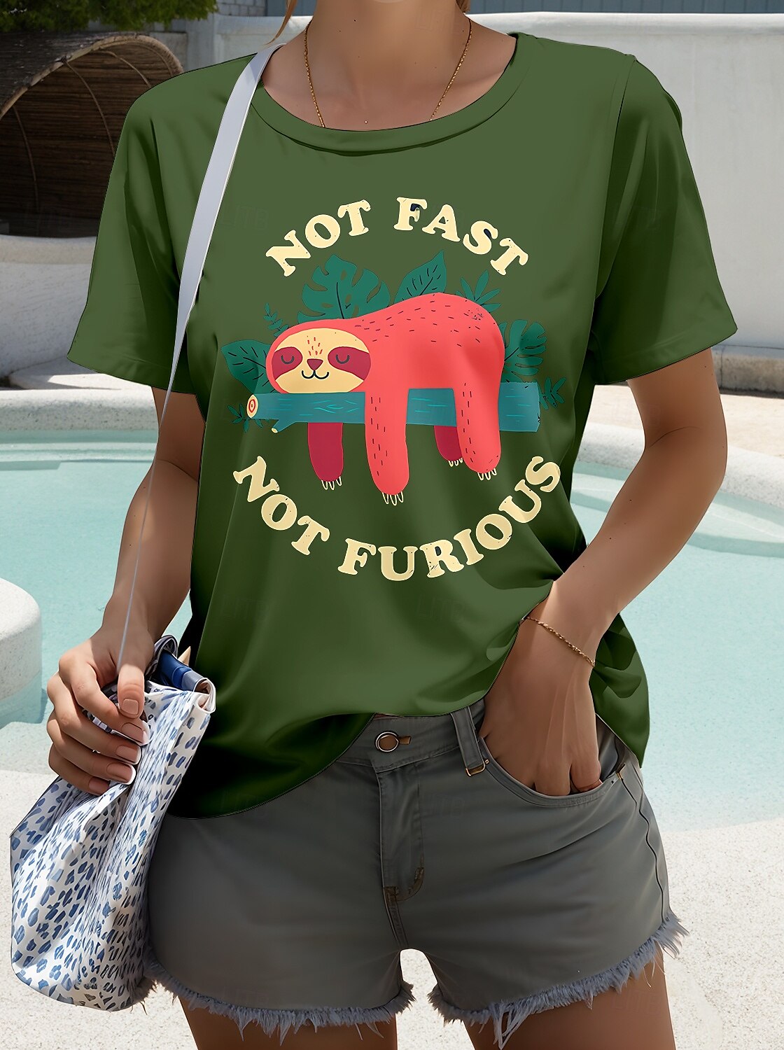 Femmes T-shirt Graphique Lettre Mode Occasionnel Manche Courte Col rond Hauts Réguliers Quotidien Week-end Imprimé Vin Vert Véronèse bleu marine Bleu Roi Été Printemps de 2025 ? $19.99 –P4