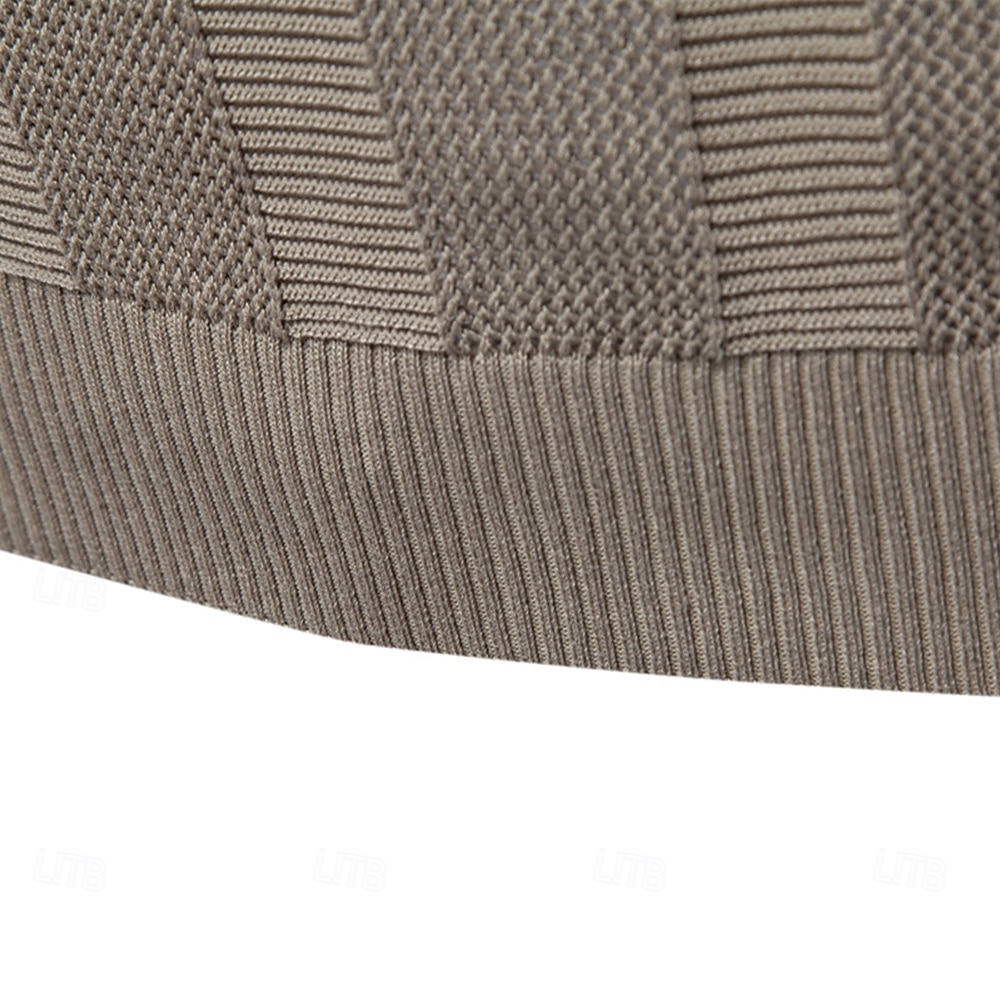 Herren Polo Strick-Polopullover Formell Arbeit Möwenhalsband Kurzarm Einfarbig Stripe-Trim Streifen Sommer Frühling Marineblau Khaki Armeegrün Polo 2025 - €29.99 –P18