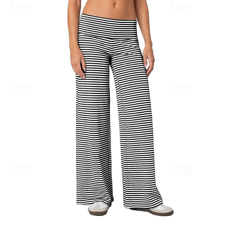dámské kalhoty kalhoty streetwear ležérní celovečerní přírodní pruhovaný elastický pas outdoor pohodlný street víkend purpurová šedá černá růžová léto regular fit 2026 - $27.99 –P7