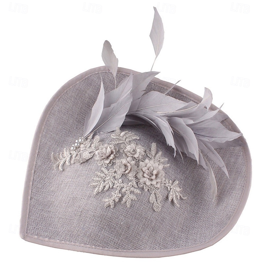 Coiffe Chapeau Fedora en Lin Synthétique Mariage Anniversaire Thé Course Équitation Élégant Vintage Mignon Avec Accessoire En Plumes de 2025 ? $29.99 –P4