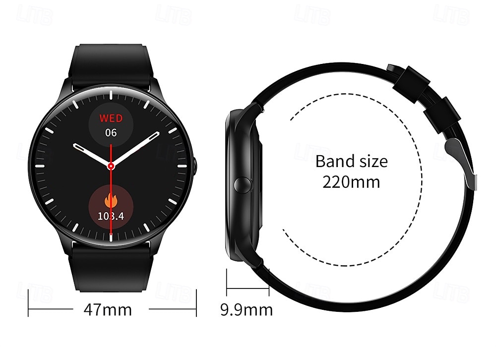 696 HDT6MAX Montre intelligente 1.63 pouce Smartwatch Montre Connectée Bluetooth ECG+PPG Podomètre Rappel d'appel Compatible avec Android iOS Femmes Hommes Appels Mains Libres Rappel de Message IP 67 de 2025 ? $39.99 –P14
