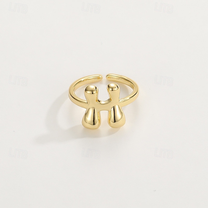 anello con lettera personalizzata, regalo per la mamma, anello con alfabeto regolabile placcato oro 18k, finitura liscia, anello iniziale a fascia aperta, gioielli eleganti per le donne del 2025 a $4.99 –P20