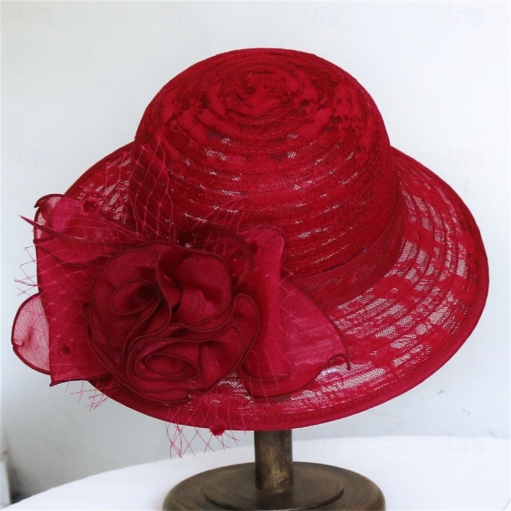Hats Polyester Napszemüveg Esküvői Ünnep Teás Party Lovas Verseny Koktél Elegáns Vintage Napvédelem Virágfejdísszel 2025 - $19.99 –P13