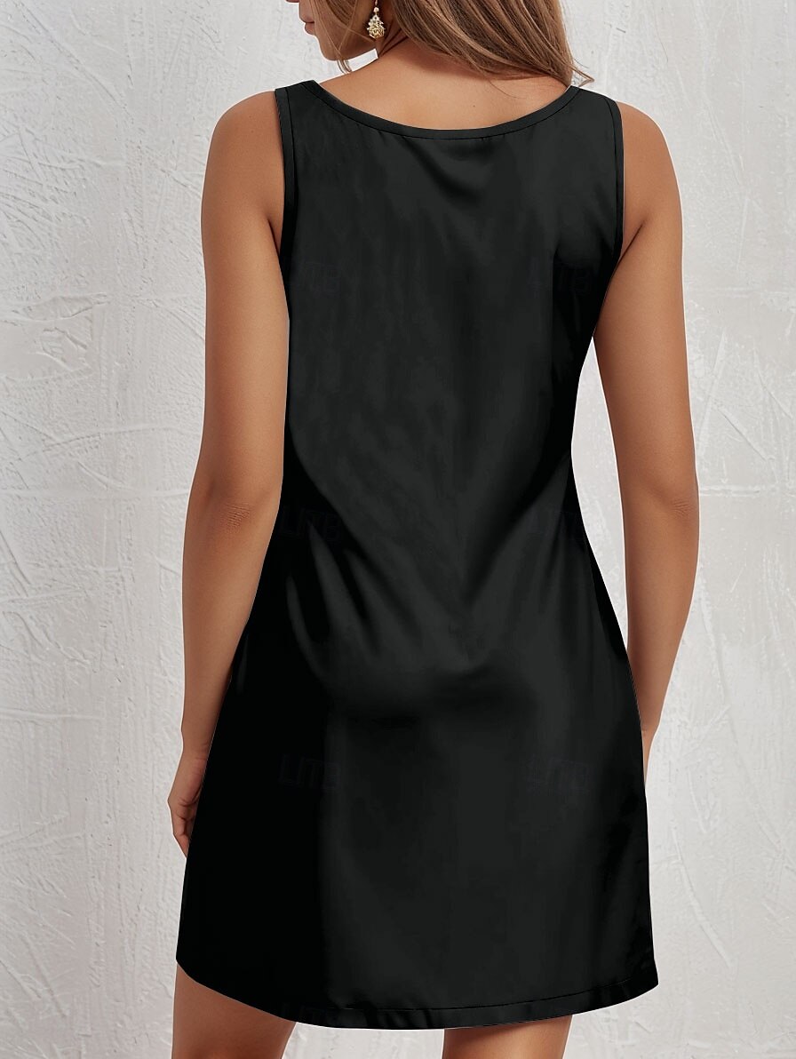 Women's Mini Dress Sundress Summer Dress Casual Vacation Daily Holiday Regular Fit Graphic Abstract Sleeveless V Neck Black Summer 2025 - $21.99 –P2