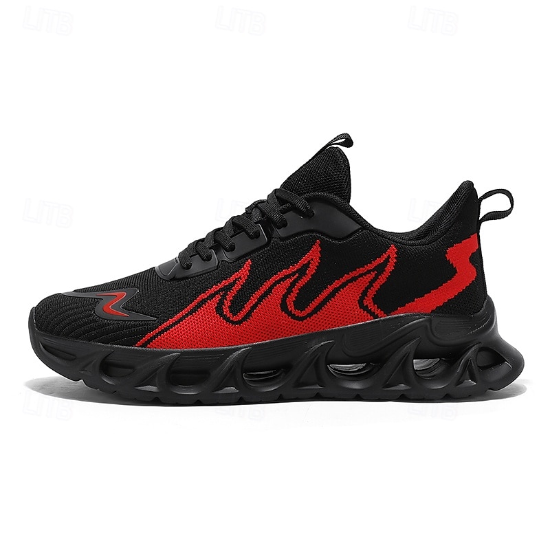 Sportliche Herren-Sneaker, auffälliges Flammen-Design in Schwarz und Rot, Sportschuhe zum Laufen und fürs Fitnessstudio 2026 - $34.99 –P3