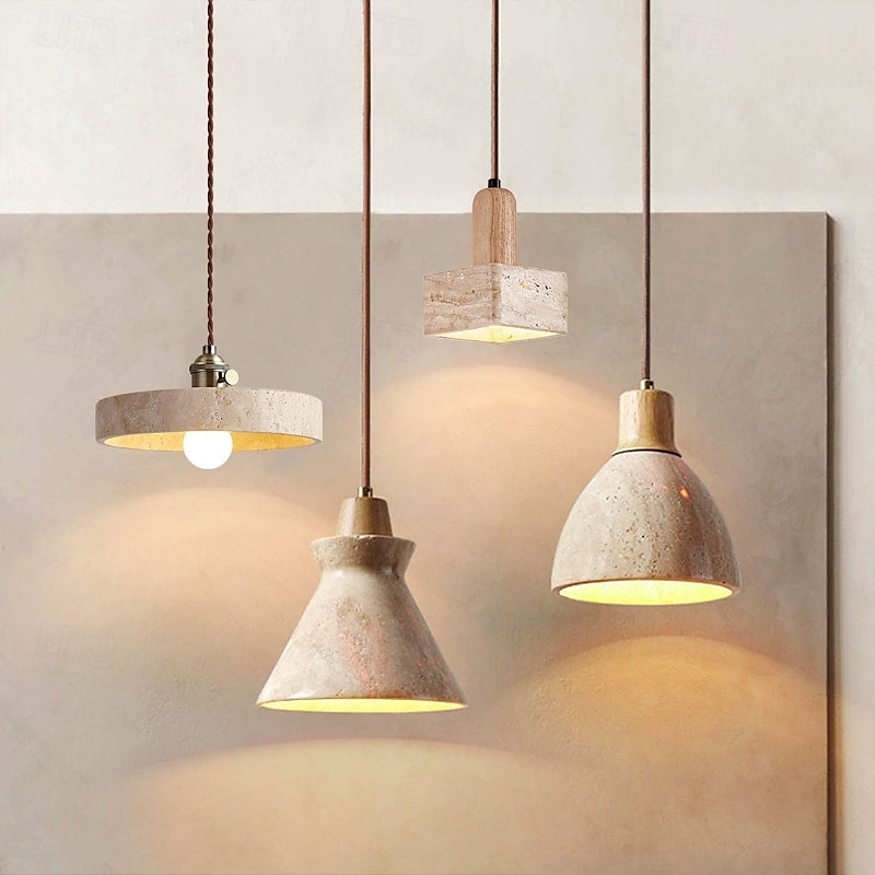 21 cm Design de Lanterne Suspendue Formes Géométriques Suspension Pierre Style Artistique Style Formel Le style rétro ancien Traditionnel / Classique 110-120V 220-240V de 2025 ? $135.99 –P1