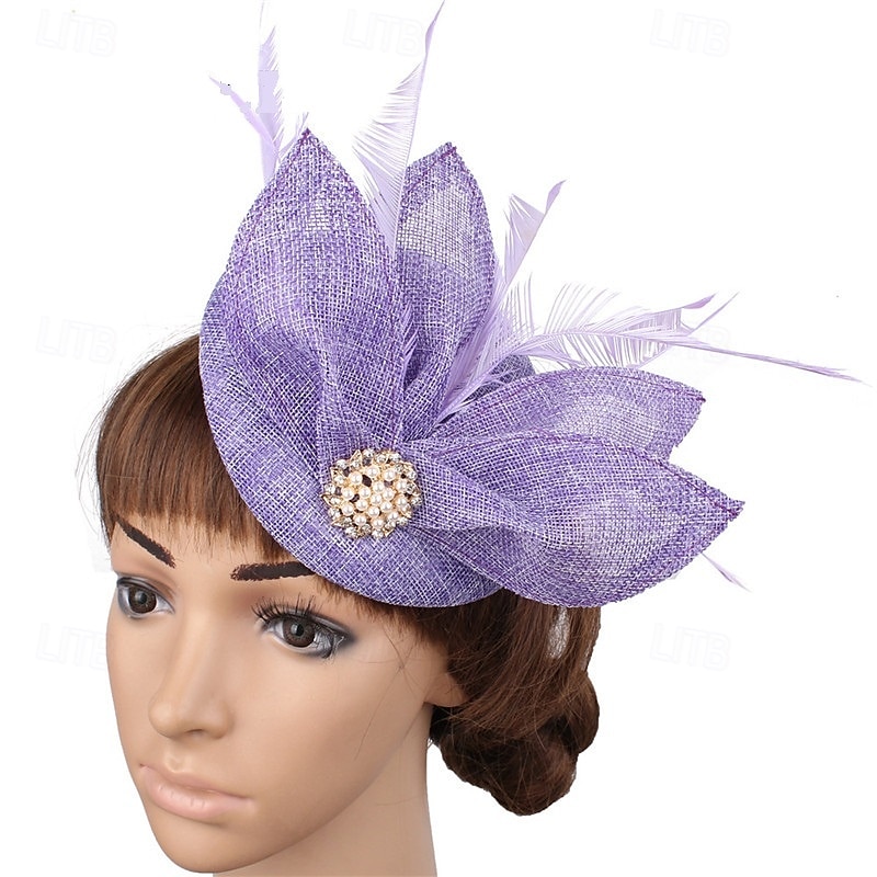 Palarie Material Bumbac Oficial Nuntă Zi de Naștere Elegant Cu Pene Diadema Articole Pentru Cap 2025 - $25.99 –P9