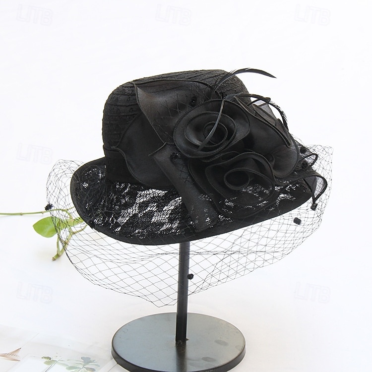 Vlasové ozdoby Organza Svatební Večerní oslava Elegantní Svatba S Tyl Přílba Pokrývky Hlavy 2025 - $25.99 -P4