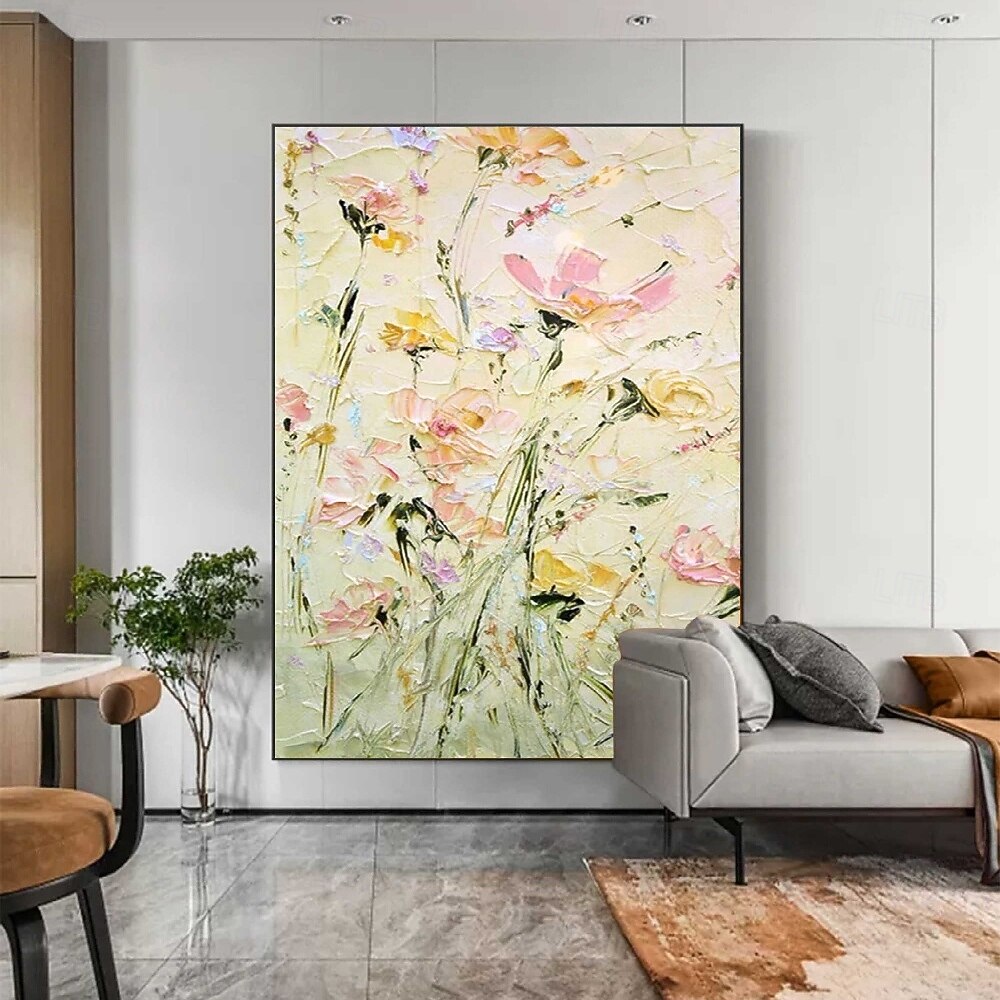 peinture à l'huile de fleurs sauvages peintes à la main, texture 3D faite à la main, peinture à l'huile de fleurs en fleurs, toile de très grande taille, art mural, peinture à l'huile botanique, art de 2025 ? $116.99 –P3