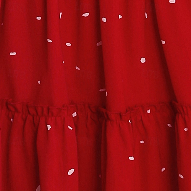 Kids Girls' Dress Polka Dot Sleeveless Outdoor Casual Ruched Fashion Adorable Polyester Above Knee Casual Dress A Line Dress Polka Dot Dress Summer Spring 4 years+ Red 2025 - $22.99 –P5