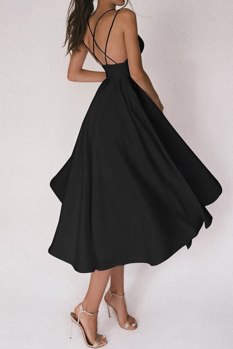 Per donna Abito Midi Abito Bianco Abito da laurea Abito Sottoveste Moda Compleanno Laurea Uscire Vestibilità regolare Semplice Senza Maniche Spalline sottili Nero Bianco Rosso Verde Estate del 2025 a $32.99 –P6