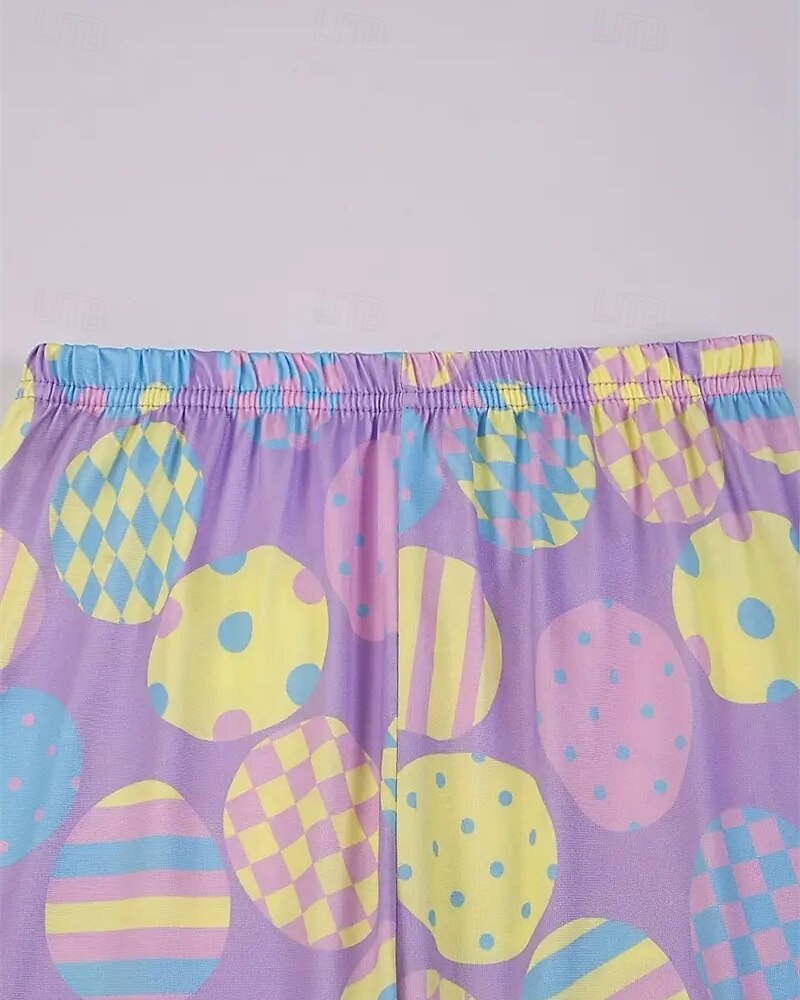 Páscoa Para Meninas 3D Gráfico Coelho Conjuntos de pijama Conjuntos de pijama com camiseta e calça Manga Curta Impressão 3D Verão Primavera Ativo Básico Infantil 4 anos + Gola Redonda Casa Diário de 2025 por $17.99 –P7