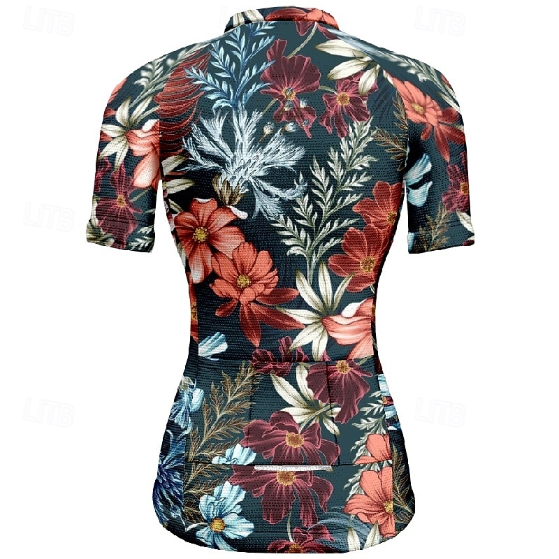 Damskie Koszulka rowerowa Kwiat Krótki rękaw Rower Tee Tshirt Dżersej z 3 tylnymi kieszeniami Kolarstwo górskie Szybkie wysychanie Anatomiczny kształt Odprowadzające wilgoć Oddychający Sport 2026 - $23.99 –P11