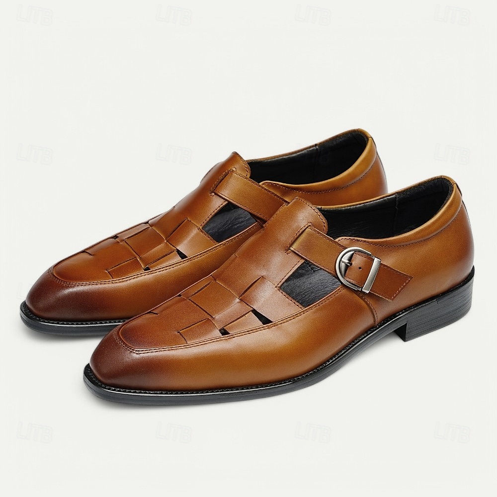 Men's Chic White Leather Monk Strap Shoes - Stylish Choice for Summer Weddings and Formal Events 2025 - $94.99 –P3