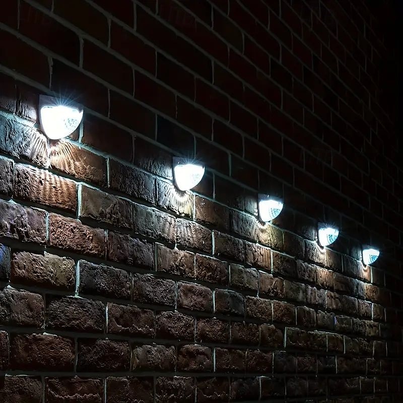 4 pezzi luce da parete solare impermeabile per esterni cortile giardino recinzione scala parete balcone recinzione illuminazione luce bianca luce calda radiante del 2025 a $16.49 –P12