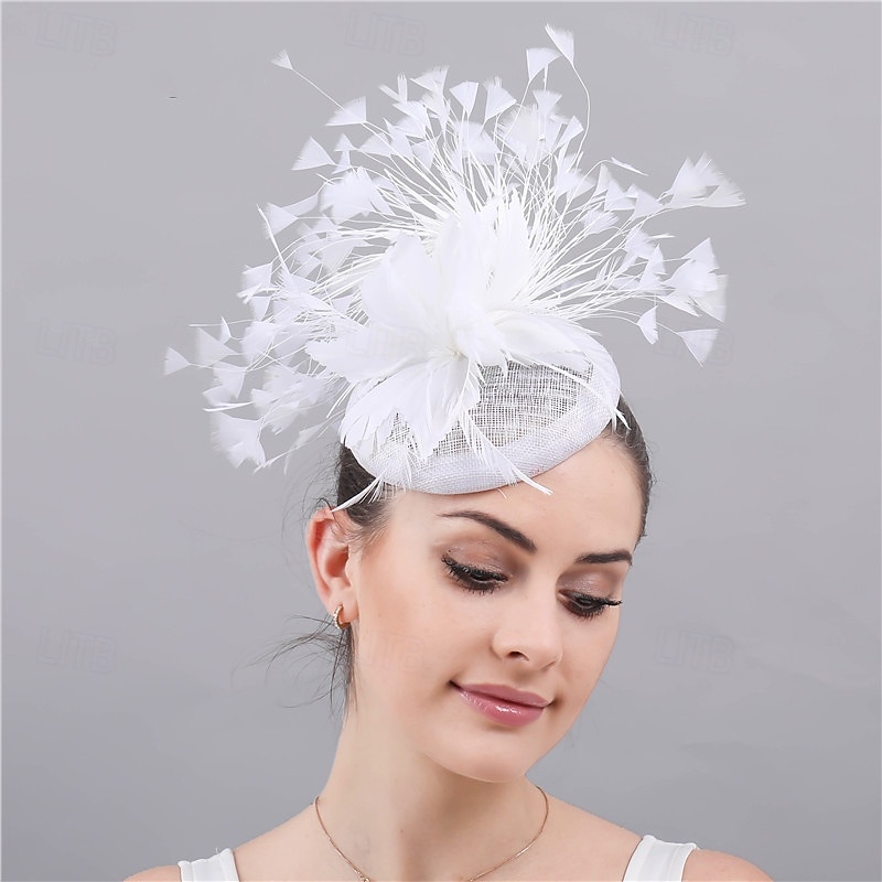accessoire Imitation Lin Plumes Mariage Soirée Élégant Mariage Avec Plume Casque Couvre-chef de 2025 ? $27.99 –P3