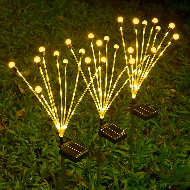 2 ks led venkovní solární světla světluška světla země vložení terasová světla tyč svítící dvůr zahrada cesta trávník svatba festival party atmosféra 2026 - $17.99 –P2