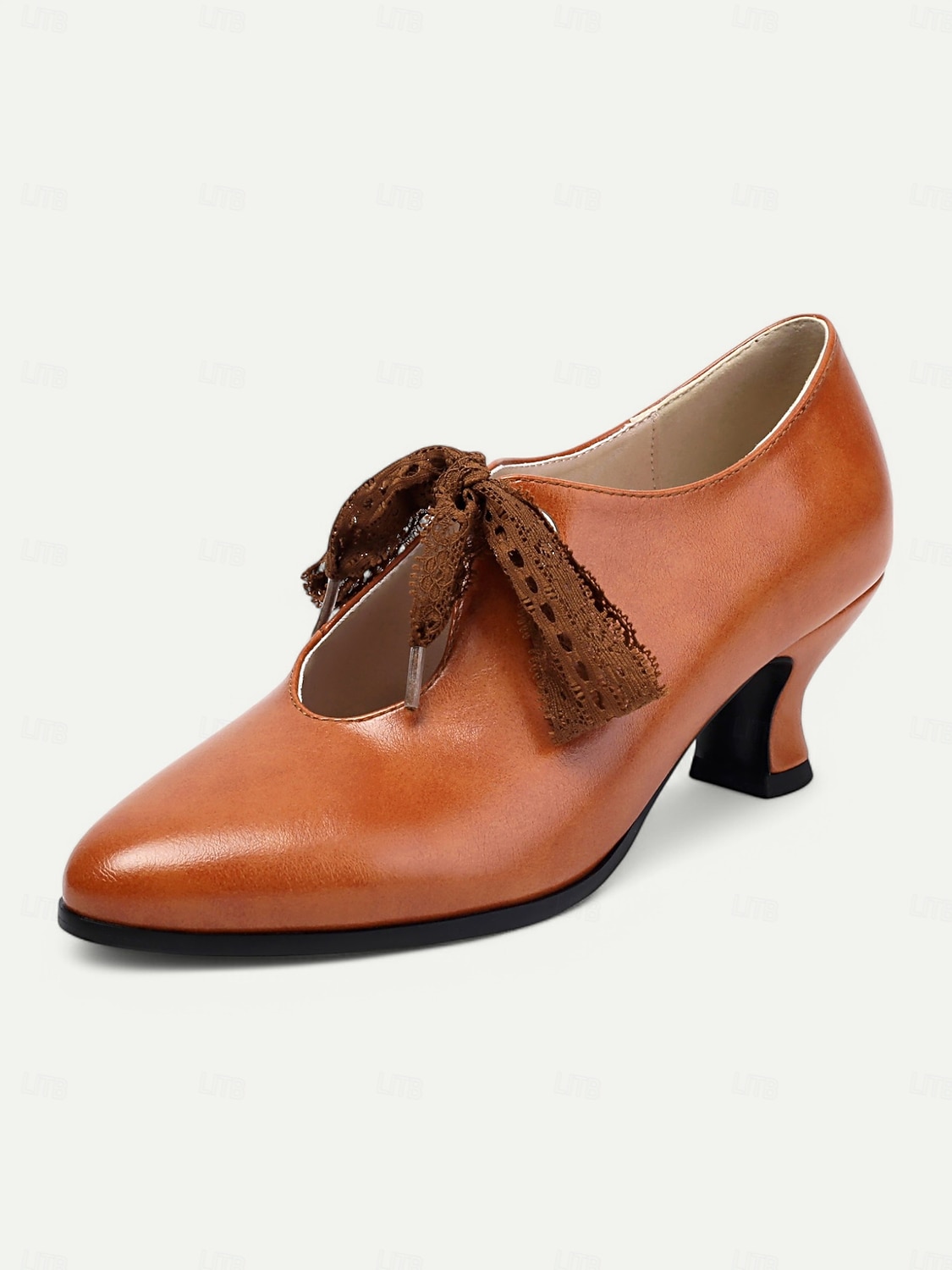 vintage hvite snørehæler for kvinner – viktoriansk-inspirerte bryllupssko fra 1920-tallet med elegant blondesløyfe for bruder og formelle arrangementer 2026 - $46.99 –P2