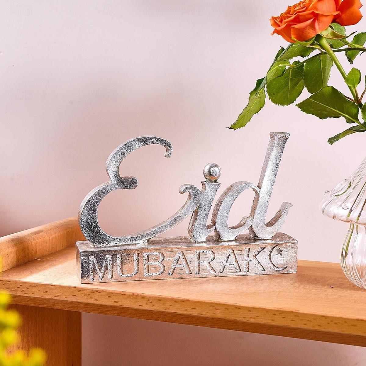 Ramadan Letter Decoration Figurine, Resin Antique-Style Craft, Muslim Festival Celebration Gift, Perfect for Eid al-Fitr & Eid al-Adha, Cute Gift for Parties, Gatherings, and Home Decor 2025 - $11.99 –P7