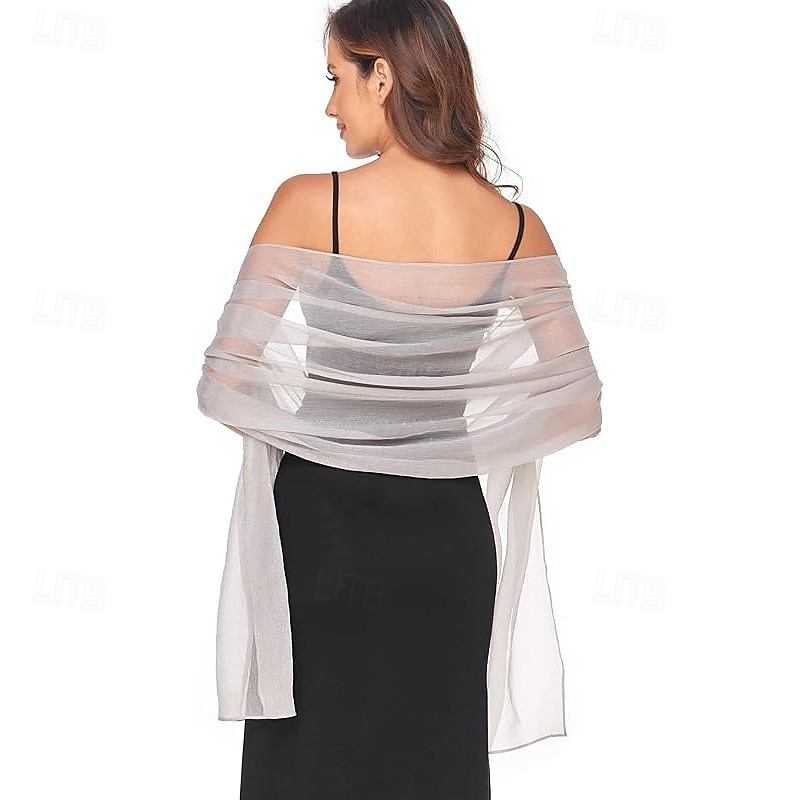 Damesomslag Elegant Mouwloos Polyester Bruiloftsomslagen Met Pure Kleur Voor Feest Lente zomer 2025 - $7.99 –P14