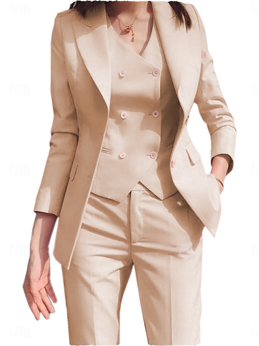 Drei-teiliges Mutter der Braut Kleid Elegantes einfaches Hemdkragen Knöchellang Polyester Langarm mit einfarbig 2025 - $159.99 –P16