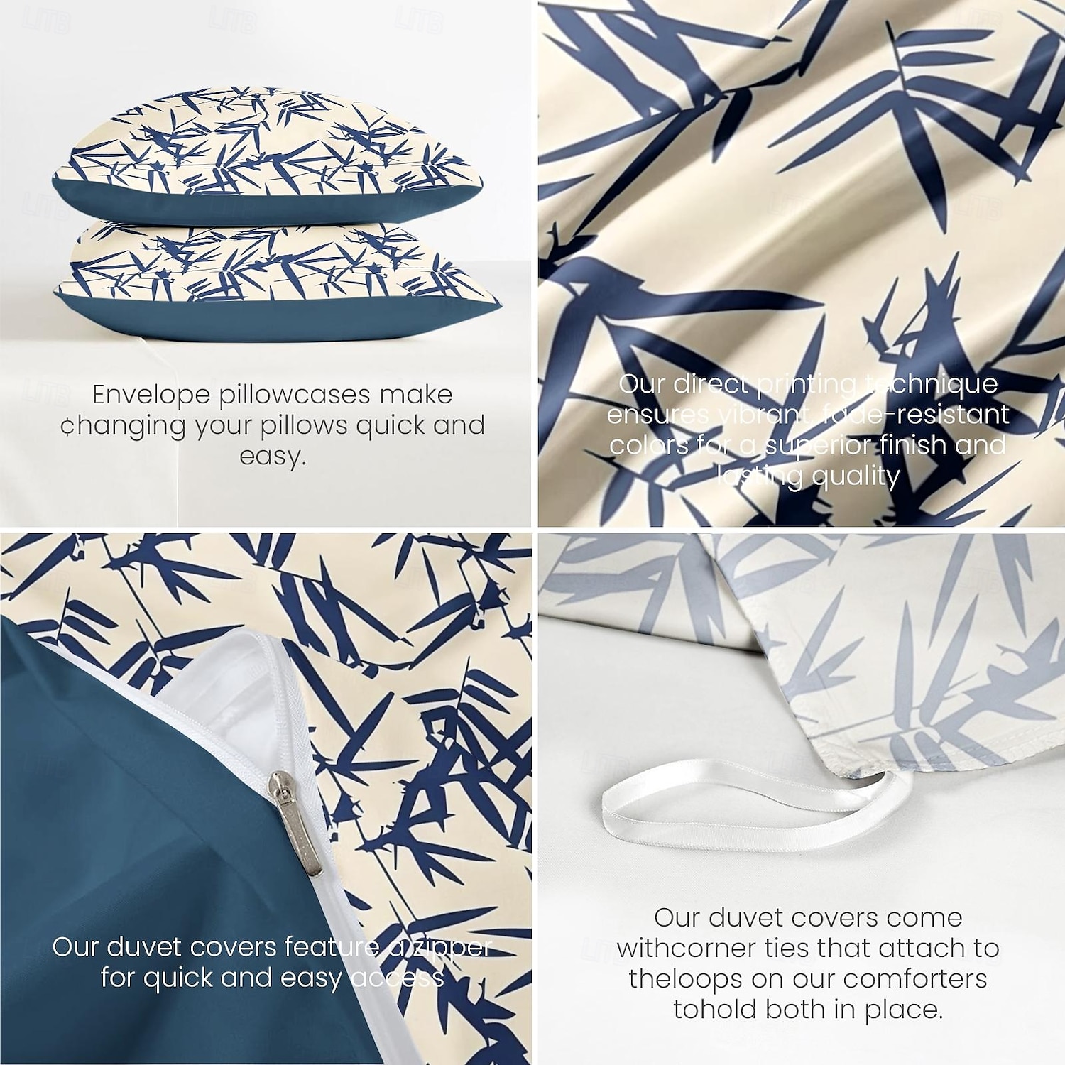 Bamboo Duvet Cover Full Size Bedding Set Bed Sets Quilt Cover Soft Lightweight Comforter Cover with 2 Pillowcases for Summer Spring 2025 - $60.99 –P4