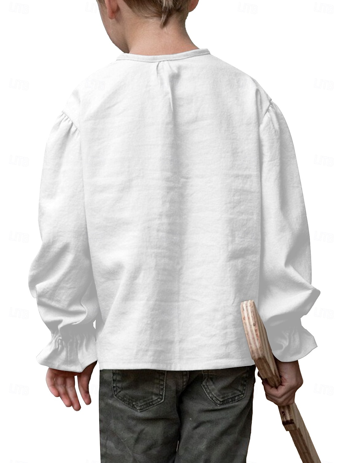 Retro Vintage Medieval Renaissance Shirt Pirate Viking Lace up Solid Color Boys Pirate Halloween Carnival Children's Day Vacation Casual Daily LARP Kid's Shirt Spring & Summer 2025 - $25.99 –P5