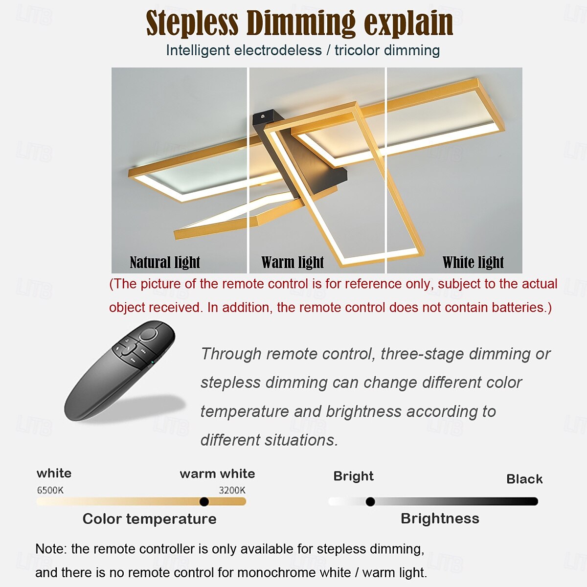 Modern Ceiling Light LED Dimmable Stereo 2 Head 4 Head Square Ceiling Light with Remote Contr Living Rooms Dining Rooms AC110V AC220V 2025 - $200.19 –P2