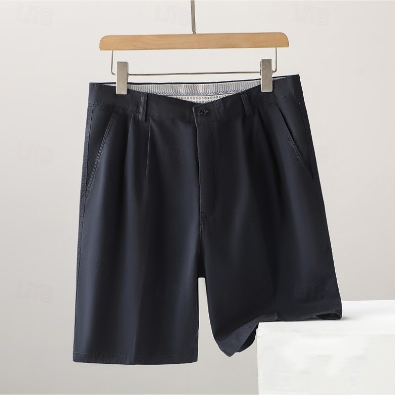 Bărbați Pantaloni scurti de rochie Pantaloni scurți de lucru Pantaloni Scurți de Golf Buzunar Simplu Confort Respirabil Lungimea genunchiului În aer liber Afaceri Sport Casual Negru Bleumarin 2026 - $17.99 –P6