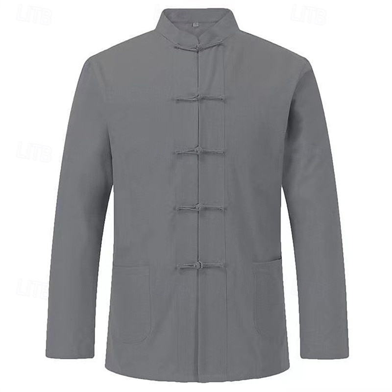 Per uomo Camicia Camicia di lino Camicia casual Camicia con Bottoni Camicia di cotone Semplice Vacanza Camicia hawaiana Nero Bianco Verde chiaro Blu marino scuro Manica Lunga Collo alla coreana del 2025 a $21.99 –P3