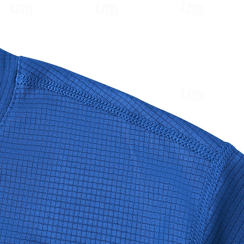 Herren T-Shirt Kurzarmshirt Kurzarm Rundhalsausschnitt Frühling & Herbst Einfarbig Mode Designer Schnelltrocknend reflektierende Streifen Urlaub Straße Ausgehen Blau Marineblau Schwarz Top T-Shirt 2026 - $16.49 –P5