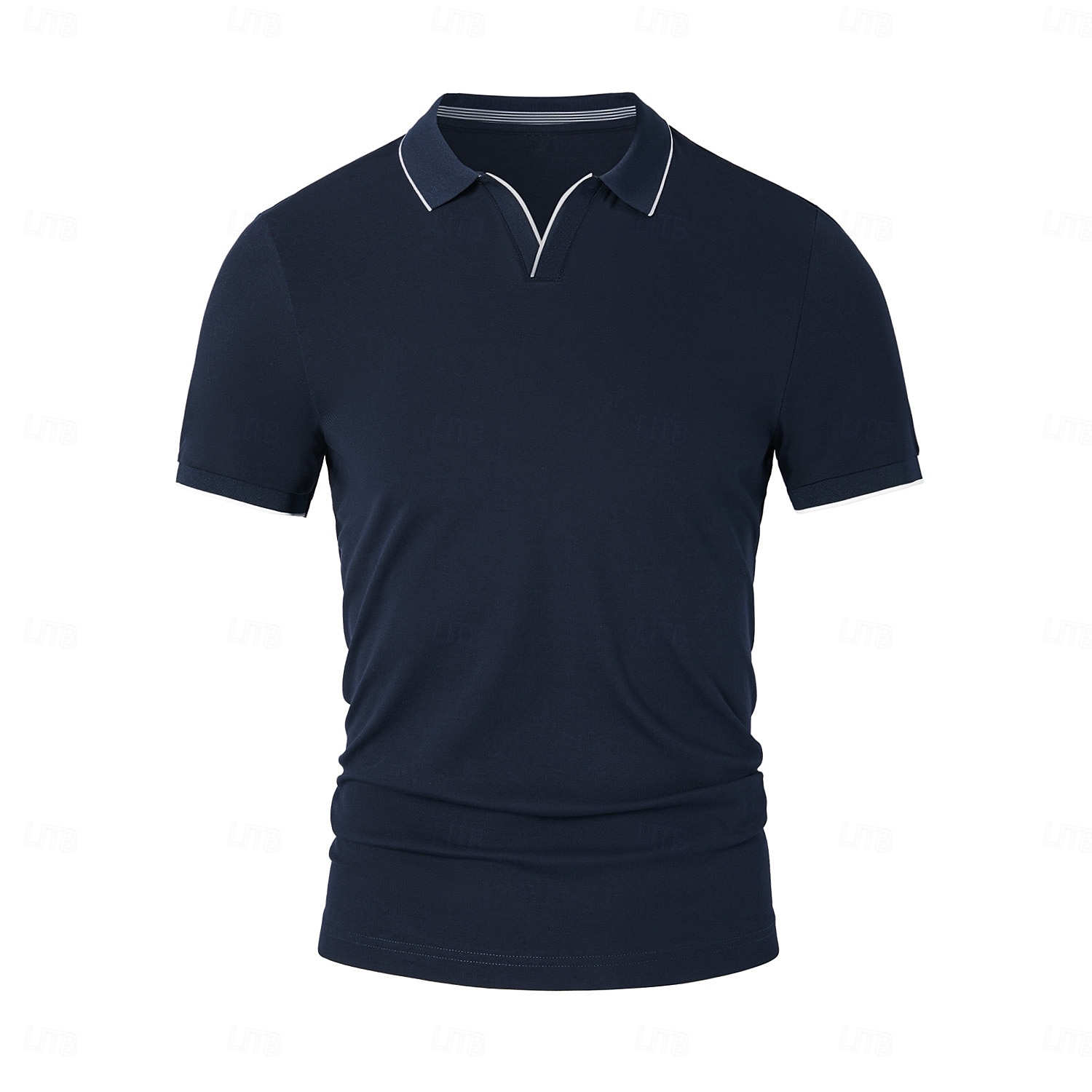 Per uomo Maglietta Manica Corta Colletto ripiegato Scollo a V Estate Primavera Maglieria Vacanza Vintage con finiture bianche Scuola Allenamento All'aperto Bianco Blu marino Grigio chiaro Maglietta del 2025 a $30.99 –P1