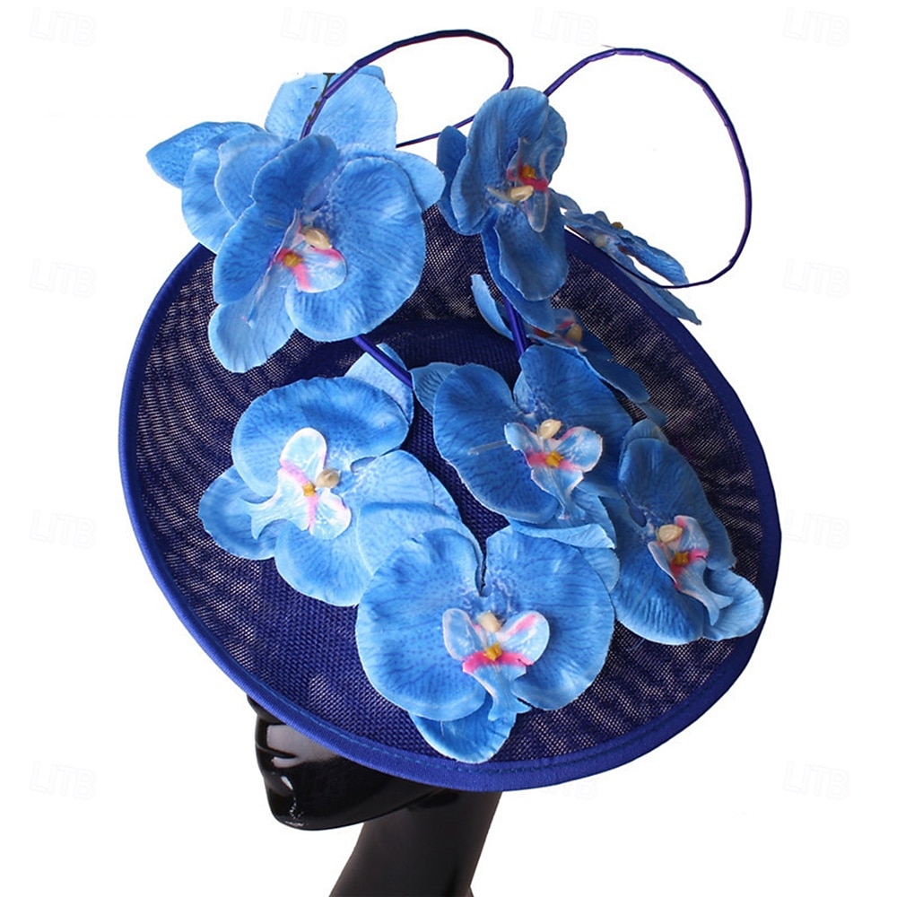 אביזר לשיער פשתן פו חתונה מסיבת ערב אלגנטית חתונה עם פרח כיסוי ראש כיסוי ראש 2025 - $41.99 –P8