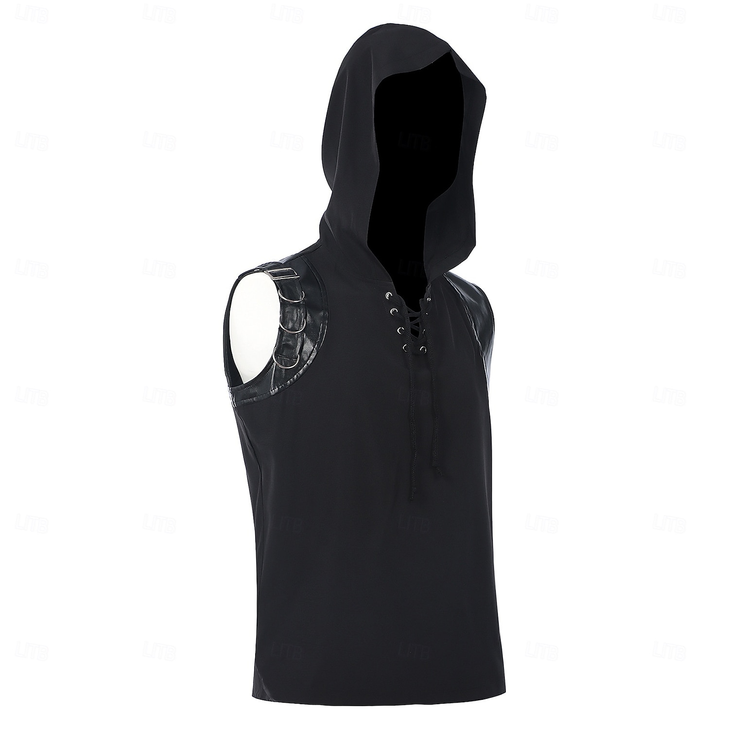 2026年 レトリ／ヴィンテージ パンク＆ゴシック モーターサイクルベスト リベット 純色 仮装 男性用 マスカレード パーティー 成人 ベスト  コレクション – $32.99 –P2