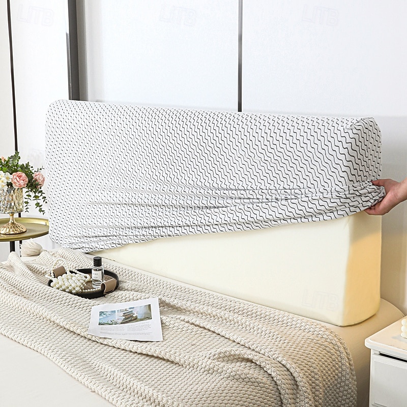 1 stk hodegjerdetrekk elastisk jacquard nattbordstrekk for seng på soverommet enkelt å rengjøre hodegjerdetrekk 2025 - $25.99 –P5