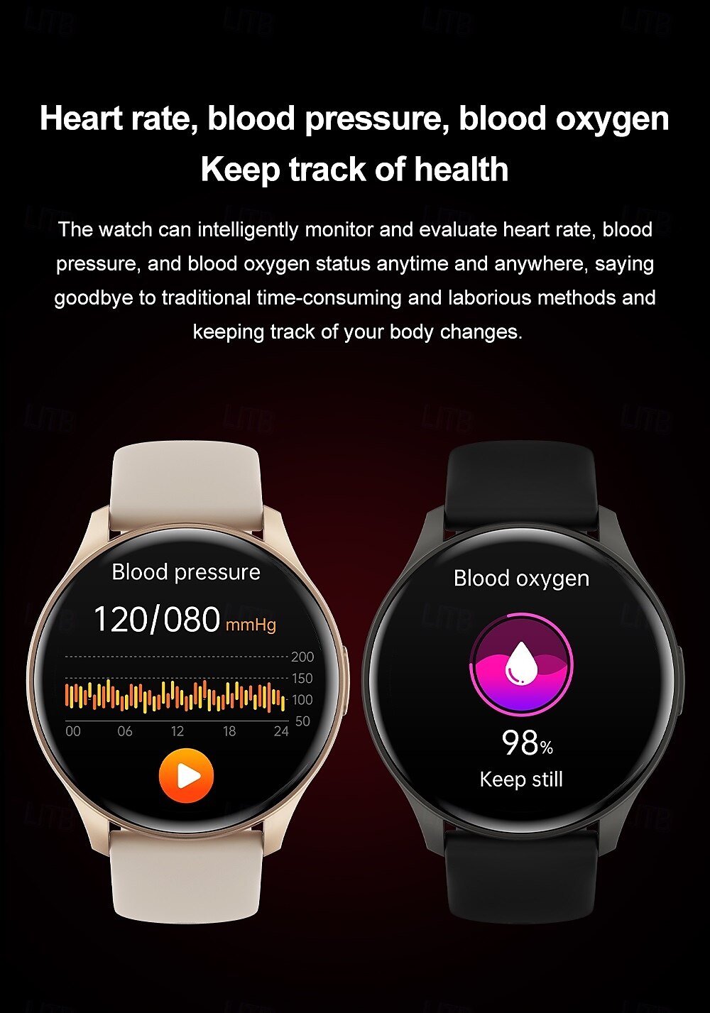 696 ZW60 Smart Watch Fitness Tracker ECG PPG Bluetooth Anropspåminnelse Android iOS IP67 44mm 1,43 2025 - $39.99 –P11