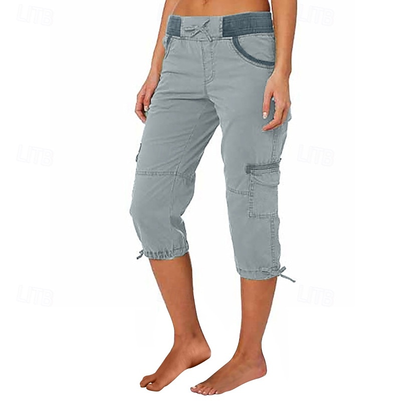 Per donna Pantaloni capri Pantaloni da paracadute Moda Streetwear Lunghezza al polpaccio Naturale Blocco di colori Coulisse Tasca Comodo All'aperto Confortevole Streetwear Uscire Rosso arancione del 2026 a $29.99 –P11