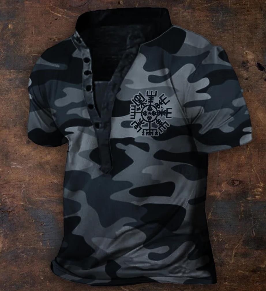 Pánské Kamuflážní barva Tričko Tričko Henley Trička Krátký rukáv Designové Základní Klasické Venkovní Denní Sport Léto Tmavěhnědá Modrá Zelená Henley Tričko Henley 2025 - $21.99 –P2