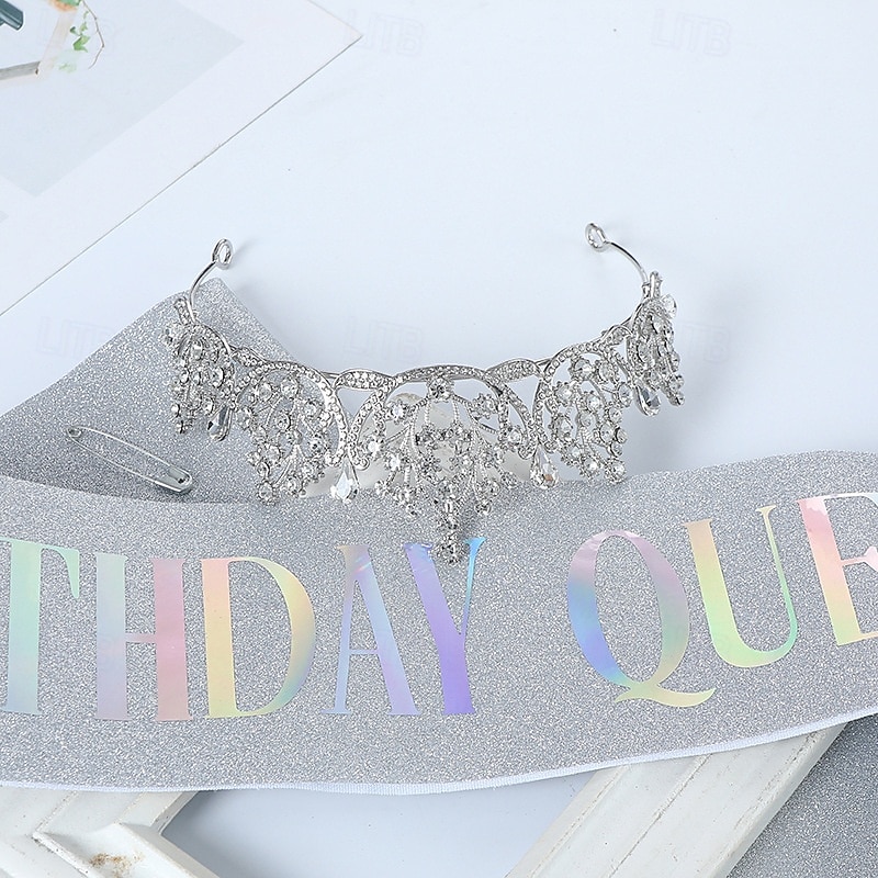 Birthday Party Crown and Sash 2-Piece Set - Multicolor 'Birthday Queen' Combination Pack 2025 - $11.99 –P2