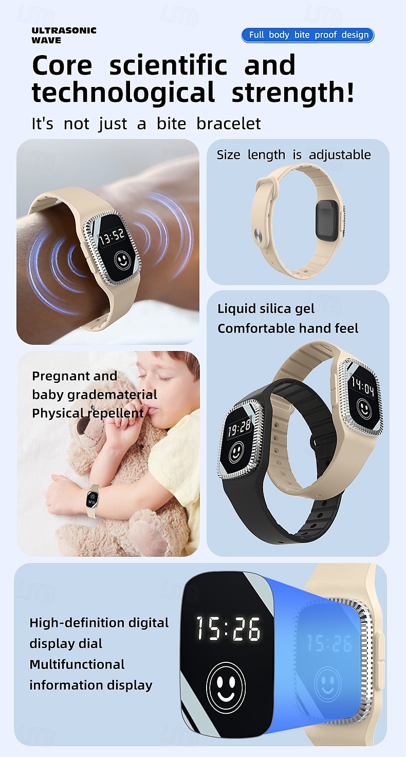 USB Mosquito Repellent Watch – Summer Silicone Bracelet for Adults and Children, Safe Wearable Mosquito Repellent 2025 - $17.99 –P3