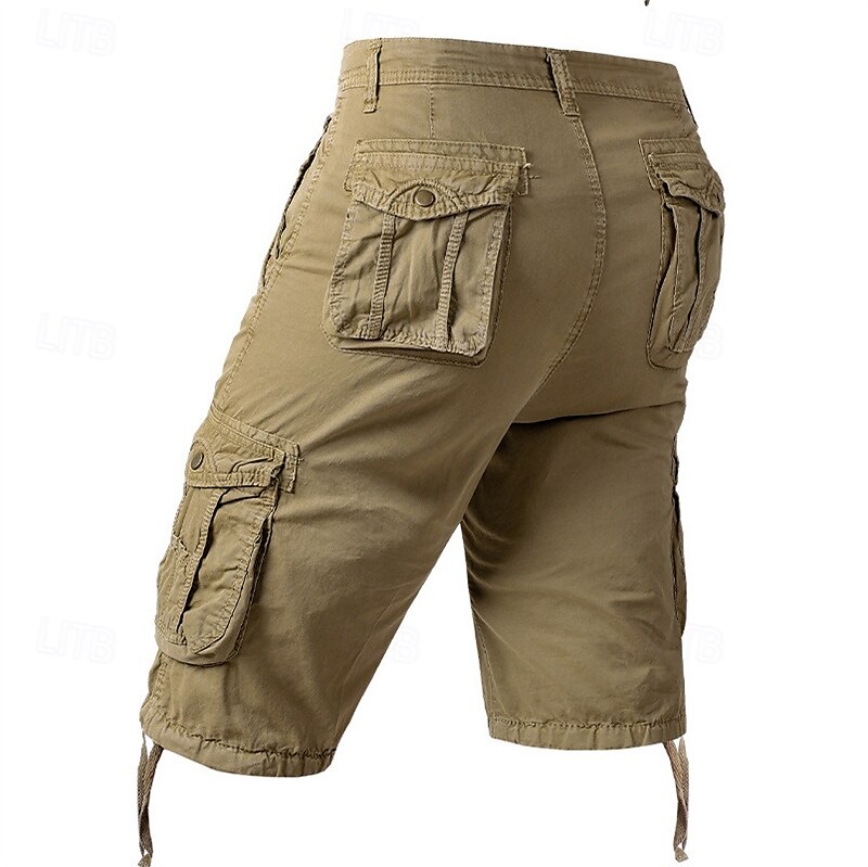 Herr Cargo-shorts Shorts Sommarshorts Flera fickor Slät Komfort Bärbar Knelängd Utomhus Sport Dagligen Mode Ledigt Svart Blå 2025 - $26.99 –P2