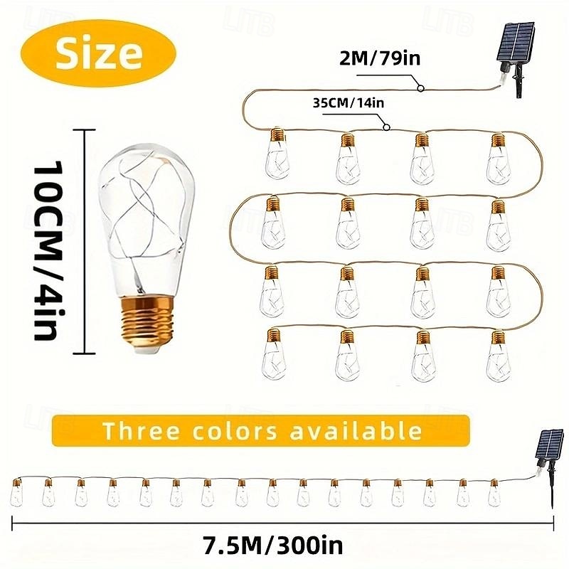1 Pc Outdoor Solar Copper Wire Light String 8M-16 Balls Bubble Courtyard Garden Balcony Fence Balcony Camping Tent Wedding Festival Party Atmosphere Decoration Light String 2026 - $35.99 –P2