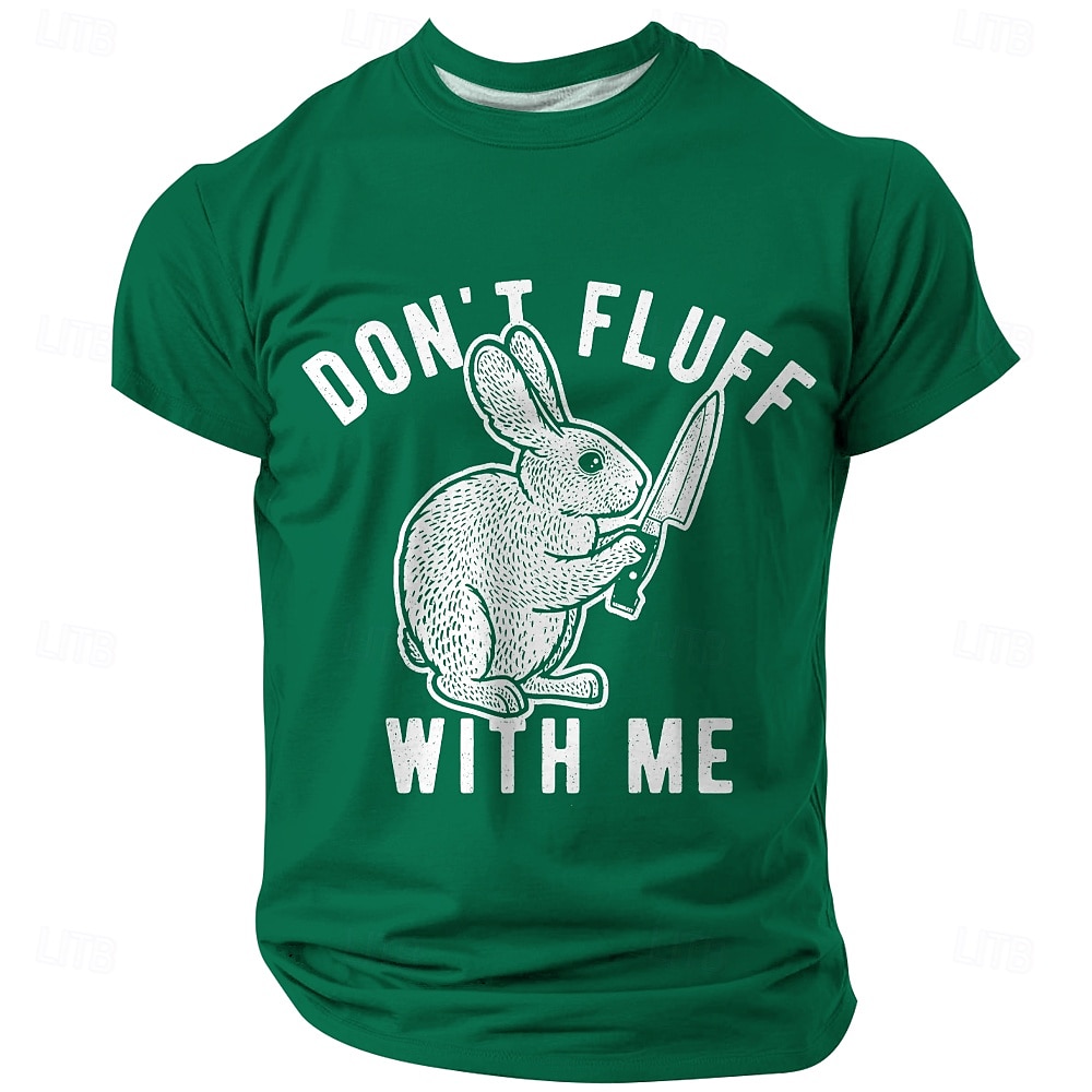 Ostern Herren Hase Kaninchen Lustig T Shirt Polyester Kurzarm Grafik Hemd Schwarz Blau Grün Bequemes T-Shirt Party Strasse Modedesigner-Kleidung 2025 - $17.99 –P3