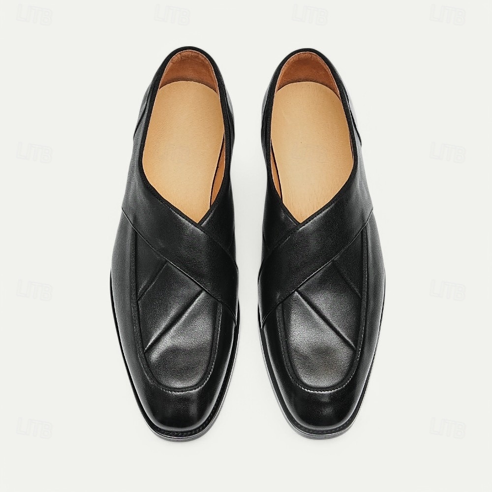 mocassins masculinos de couro feitos à mão - sapatos sociais slip-on cinza com tiras cruzadas para kentucky derby, negócios e eventos formais de 2026 por $109.99 –P6